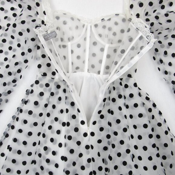Vy’s Closet Fashion Polka Dot Dress Women's Size S Long Sleeve Lingerie. Sleeves - Picture 12 of 14